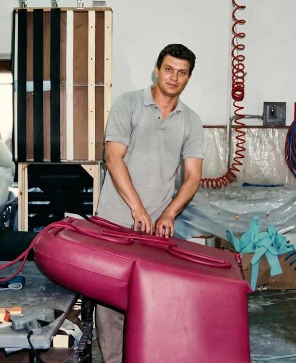 Diego Pedrina al lavoro nel 1996